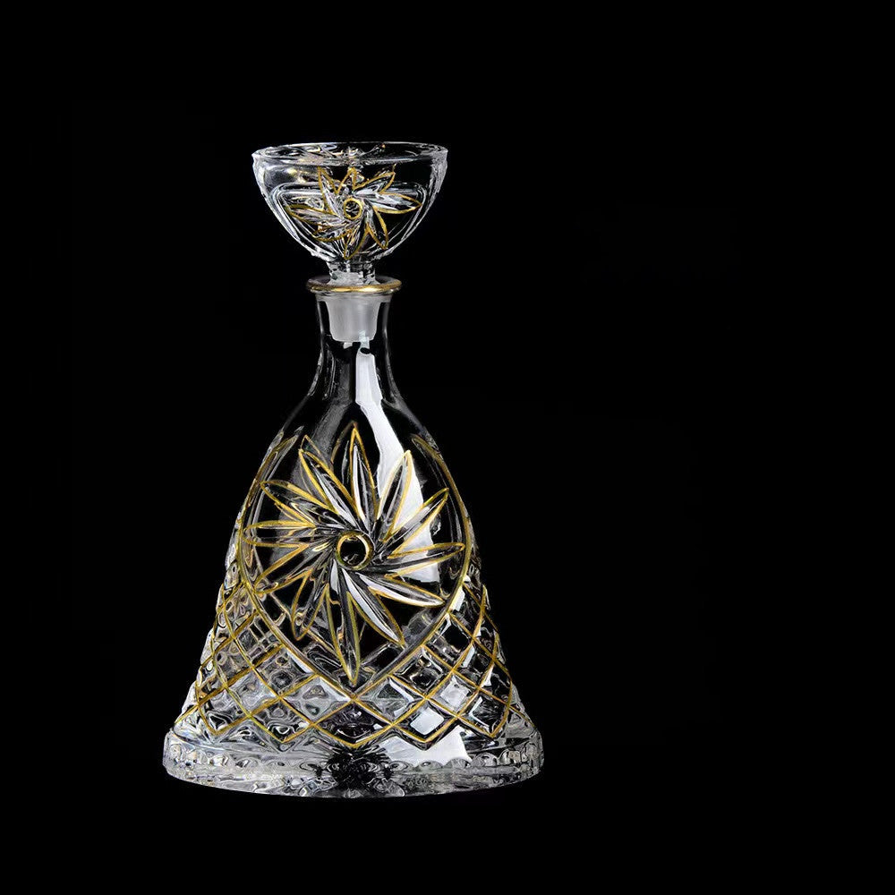 800ML Luxury Outline in Gold Attar Oud oil Perfume Spirits Whisky Decanter Glass bottle