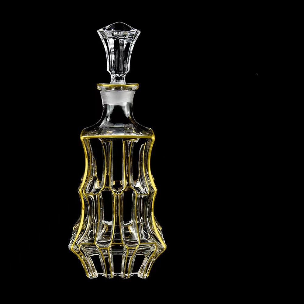 800ML Luxury Outline in Gold Attar Oud oil Perfume Spirits Whisky Decanter Glass bottle