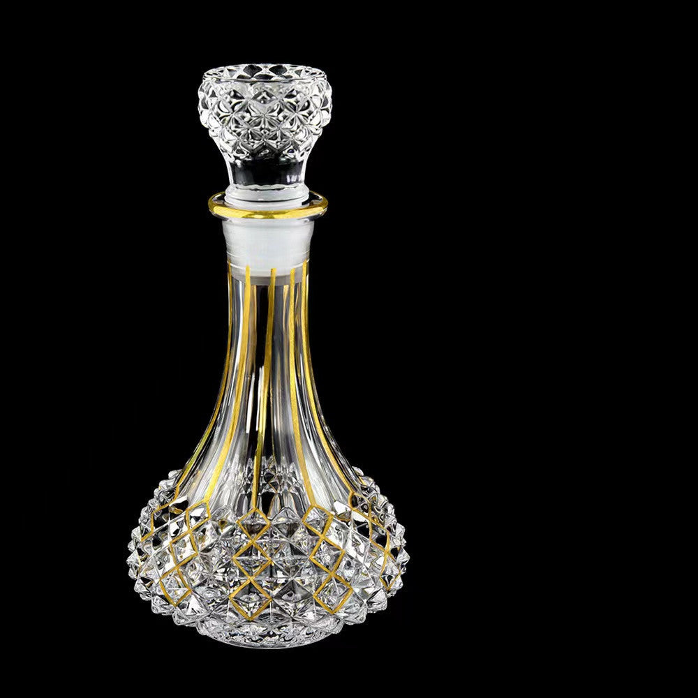 800ML Luxury Outline in Gold Attar Oud oil Perfume Spirits Whisky Decanter Glass bottle