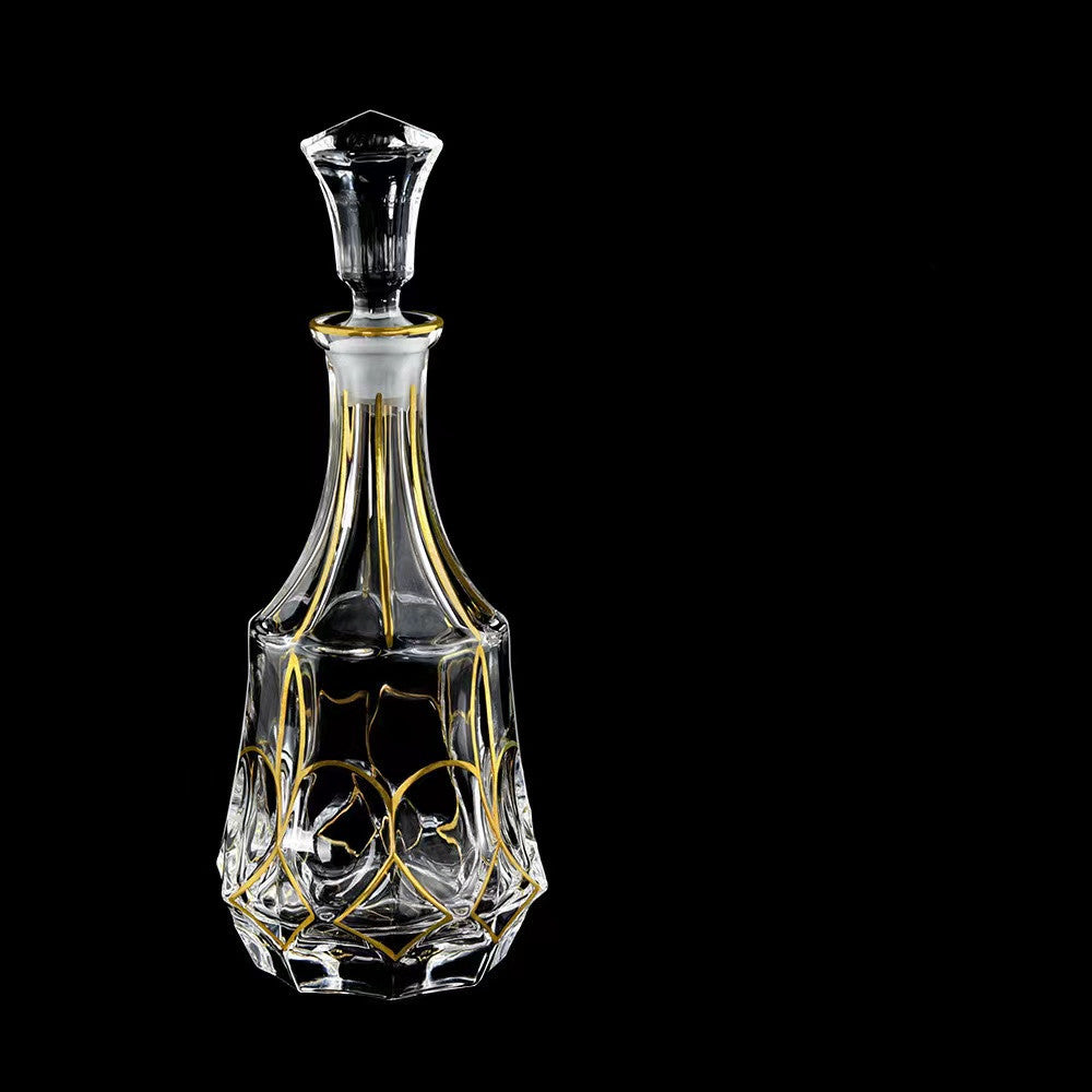 800ML Luxury Outline in Gold Attar Oud oil Perfume Spirits Whisky Decanter Glass bottle