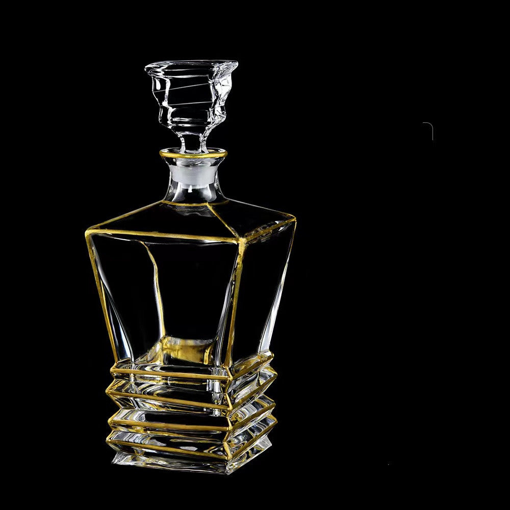 800ML Luxury Outline in Gold Attar Oud oil Perfume Spirits Whisky Decanter Glass bottle