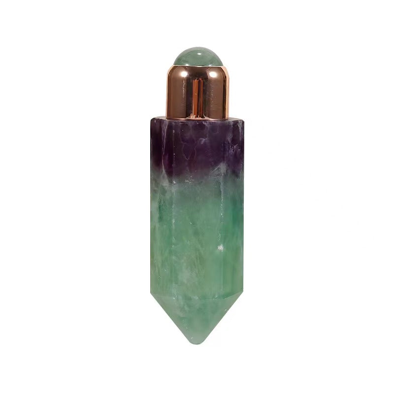 8ml Multifunctional Jade Roller Natural Crystal rollinng ball facial eye acupuncture scraping massager Essential oil bottle