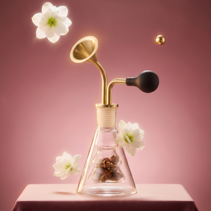80ml Perfume fragrances test smell glass bottle with copper device for Perfume shop brand