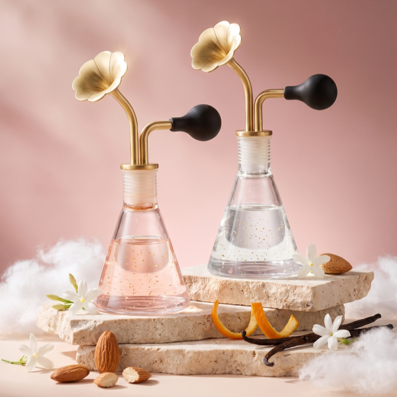 80ml Perfume fragrances test smell glass bottle with copper device for Perfume shop brand