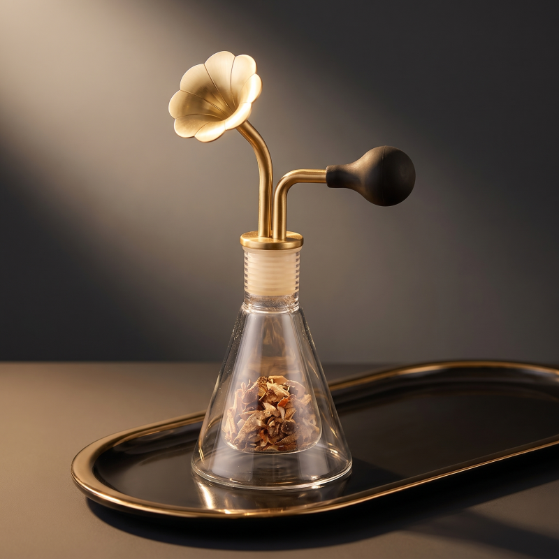 80ml Perfume fragrances test smell glass bottle with copper device for Perfume shop brand