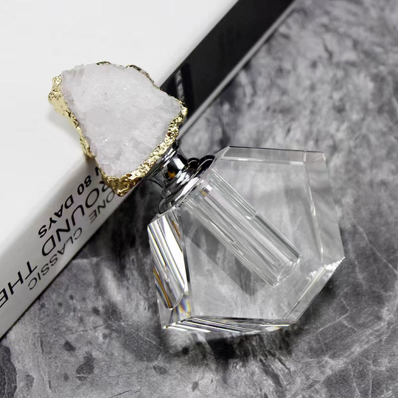 100 pieces Natural Gemstone White cap 6 ml Attar Oud oil Crystal bottle