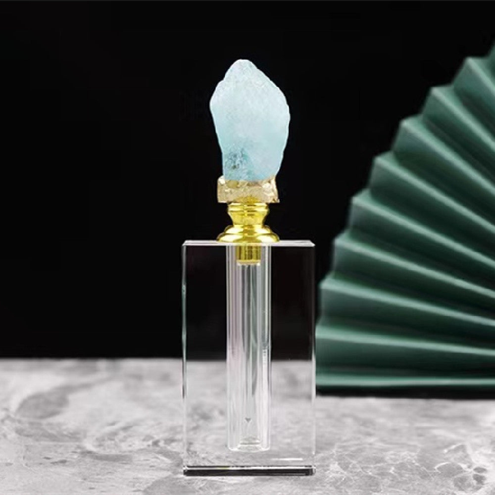 100 pieces Natural Gemstone Colorful cap 6 ml Attar Oud oil Crystal bottle