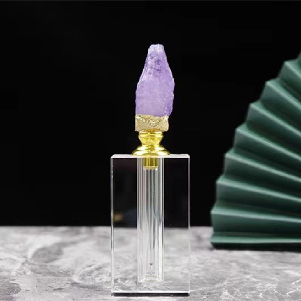 100 pieces Natural Gemstone Colorful cap 6 ml Attar Oud oil Crystal bottle