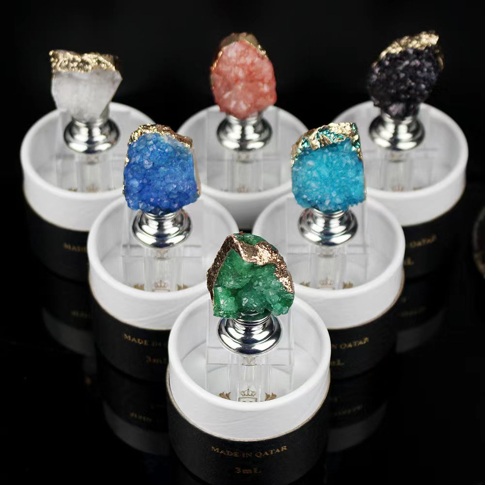 100 pieces Natural Gemstone cap 3 ml Attar Oud oil Crystal bottle