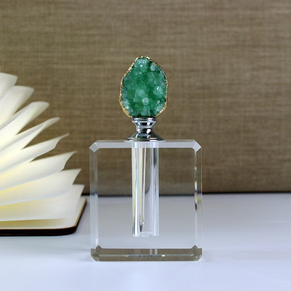 100 pieces Natural Gemstone cap 3ml 6ml 12 ml Attar Oud oil Crystal bottle