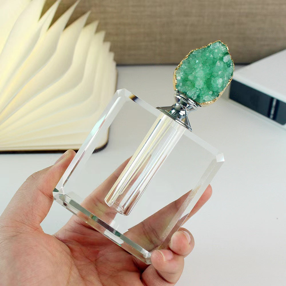 100 pieces Natural Gemstone cap 3ml 6ml 12 ml Attar Oud oil Crystal bottle
