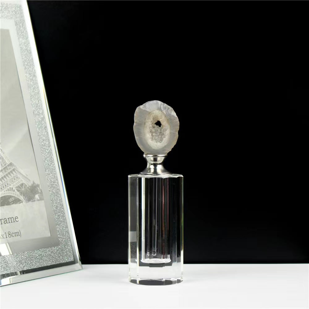 100 pieces Natural Gemstone cap 10 ml Attar Oud oil Crystal bottle