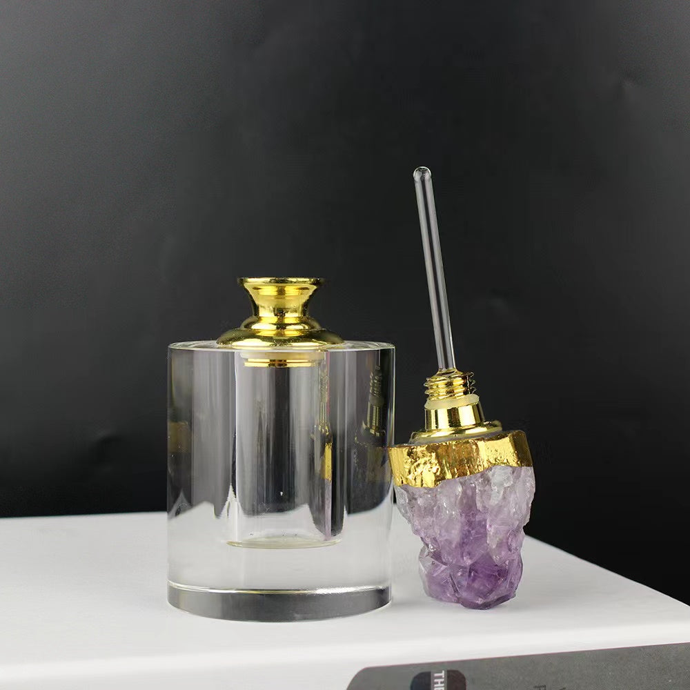 100 pieces Natural Gemstone cap 15 ml Attar Oud oil Crystal bottle