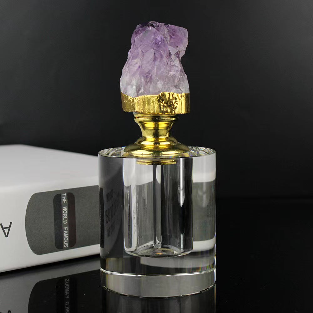 100 pieces Natural Gemstone cap 15 ml Attar Oud oil Crystal bottle
