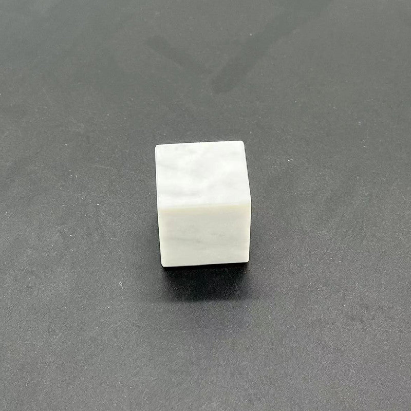 100 Pieces Natural Raw Stone White Jade Gemstone Marble Perfume Square Cap 15mm Fragrance Cap with Pump Sprayer for FEA