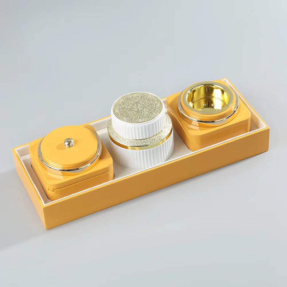 500 Pieces Wooden Box Gift Cosmetic Incense Bakhoor Glass jar Crystal Bottle Perfume Box Burner