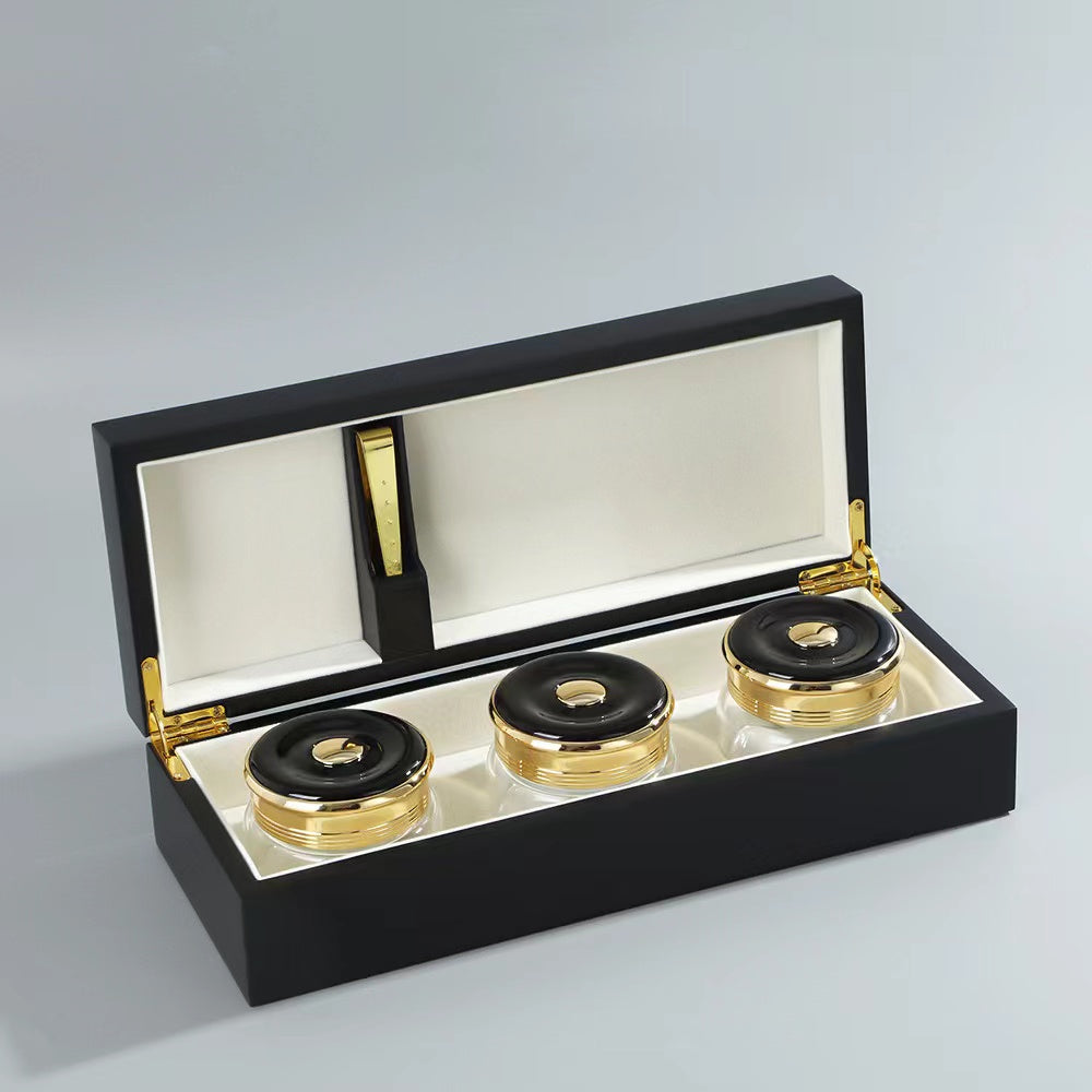 200 Pieces Wooden Box Gift Cosmetic Incense Bakhoor Glass jar Perfume Box Burner