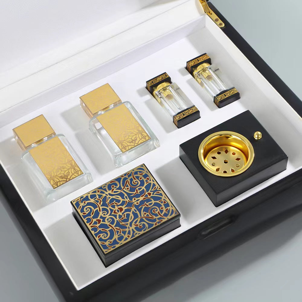 500 Pieces Wooden Box Gift Cosmetic Incense Bakhoor Glass jar Crystal cap Perfume Box Burner