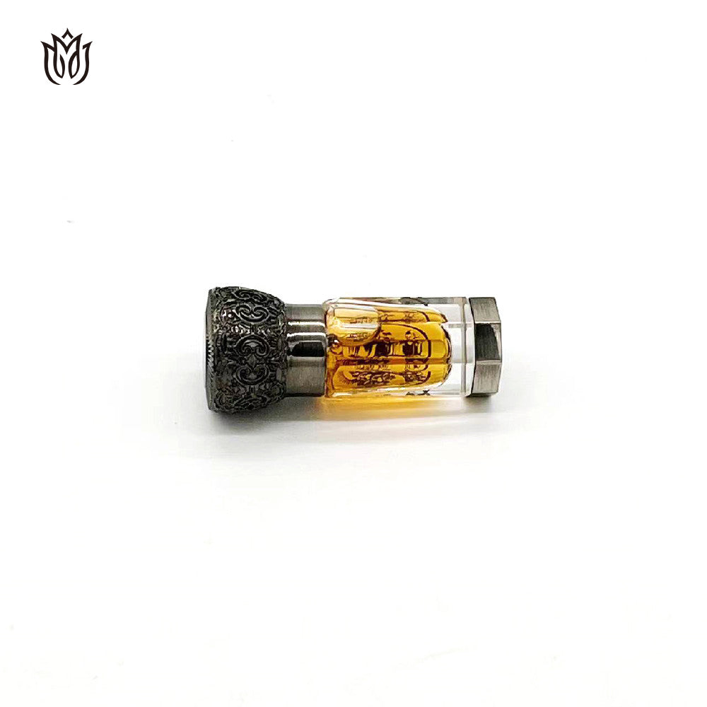 1000 Pieces Zamac cap attar oud oil 3ml 6ml 12ml glass bottle with Zamac base