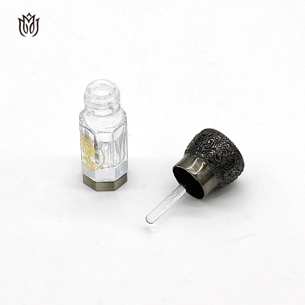 1000 Pieces Zamac cap attar oud oil 3ml 6ml 12ml glass bottle with Zamac base