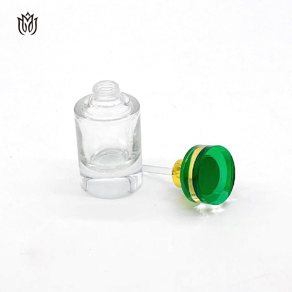 1000 Pieces Round Crystal Zamac cap attar oud oil 20ml glass bottle with glass stick