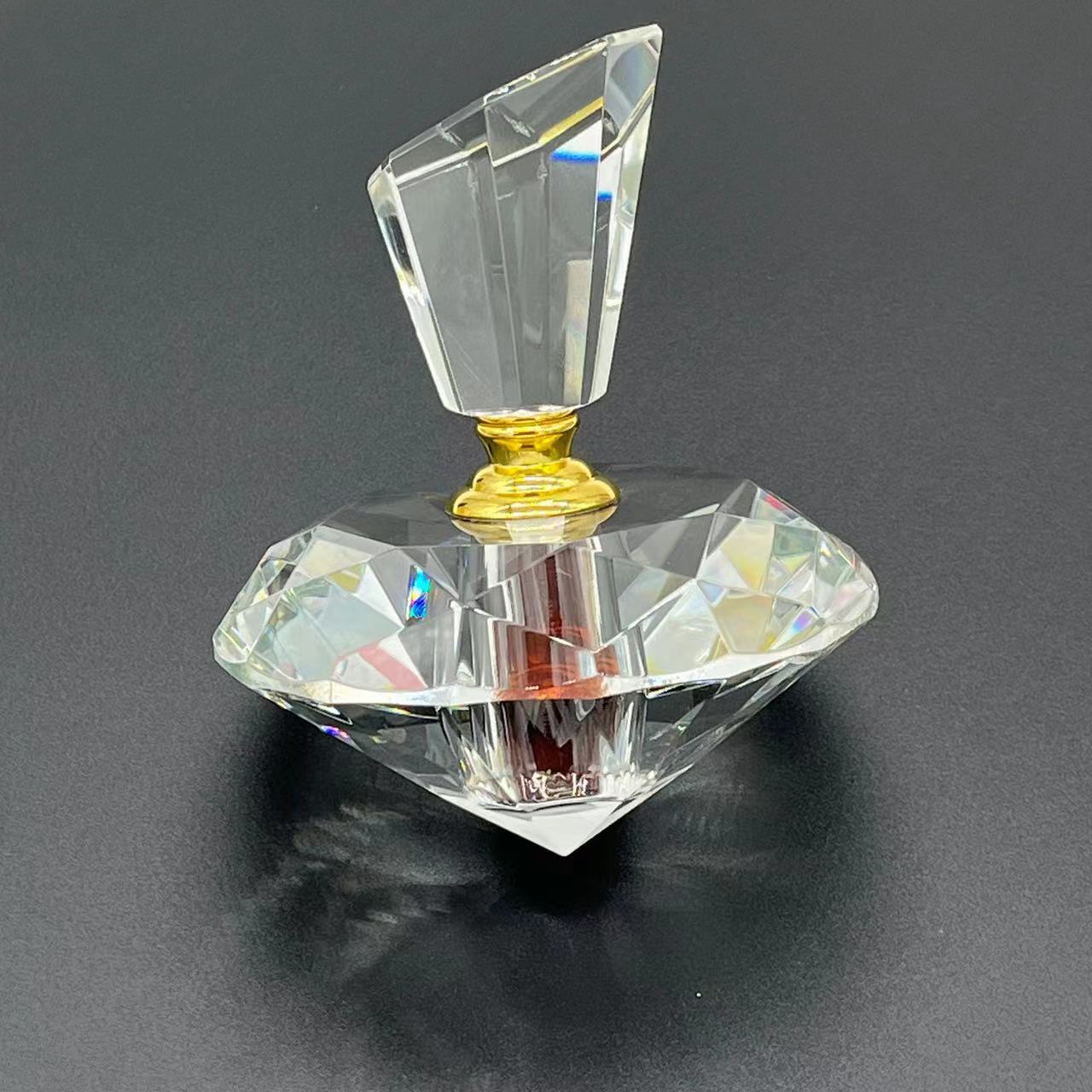 500 Pieces Zamac Crystal cap attar oud oil 3ml diamonds shape Crystal bottle with glass stick