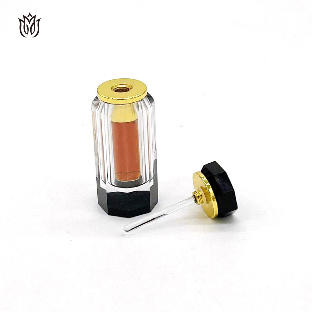500 Pieces Zamac Crystal Cap Attar Oud Oil 3ml Glass Bottle with Hot Stamping Polishing Screw Cap Seal for Perfume Packaging