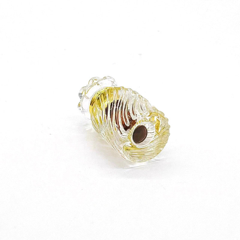 500 Pieces Zamac Crystal Cap Attar Oud Oil Bottle 3ml Capacity with Glass Stick