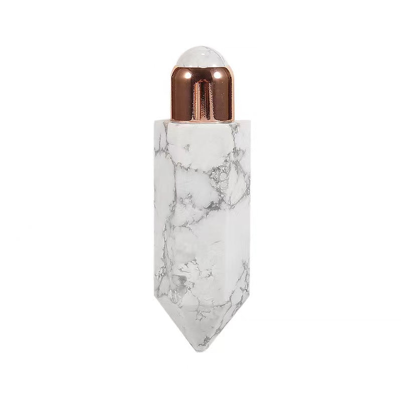 8ml Multifunctional Jade Roller Natural Crystal rollinng ball facial eye acupuncture scraping massager Essential oil bottle